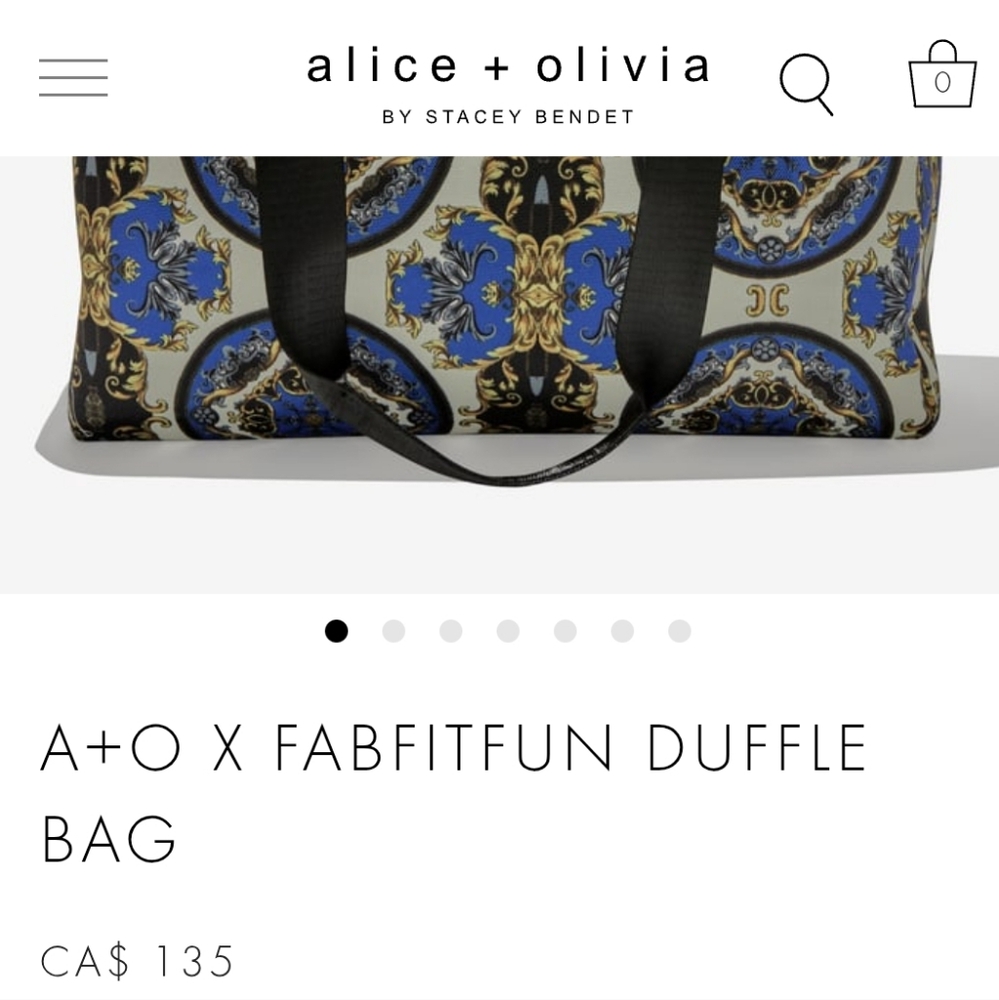 🔥FINAL💲⬇️Alice+Olivia Regal Romance 🖤/💛/💙 Print Duffle Bag ~ NWT - Picture 8 of 10